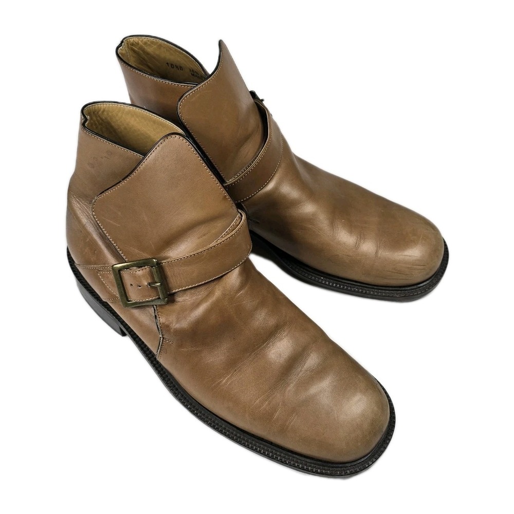 COACH Jarret Mens 10.5 D Leather Monk Strap Boots J510 Brown Vintage Made Italy